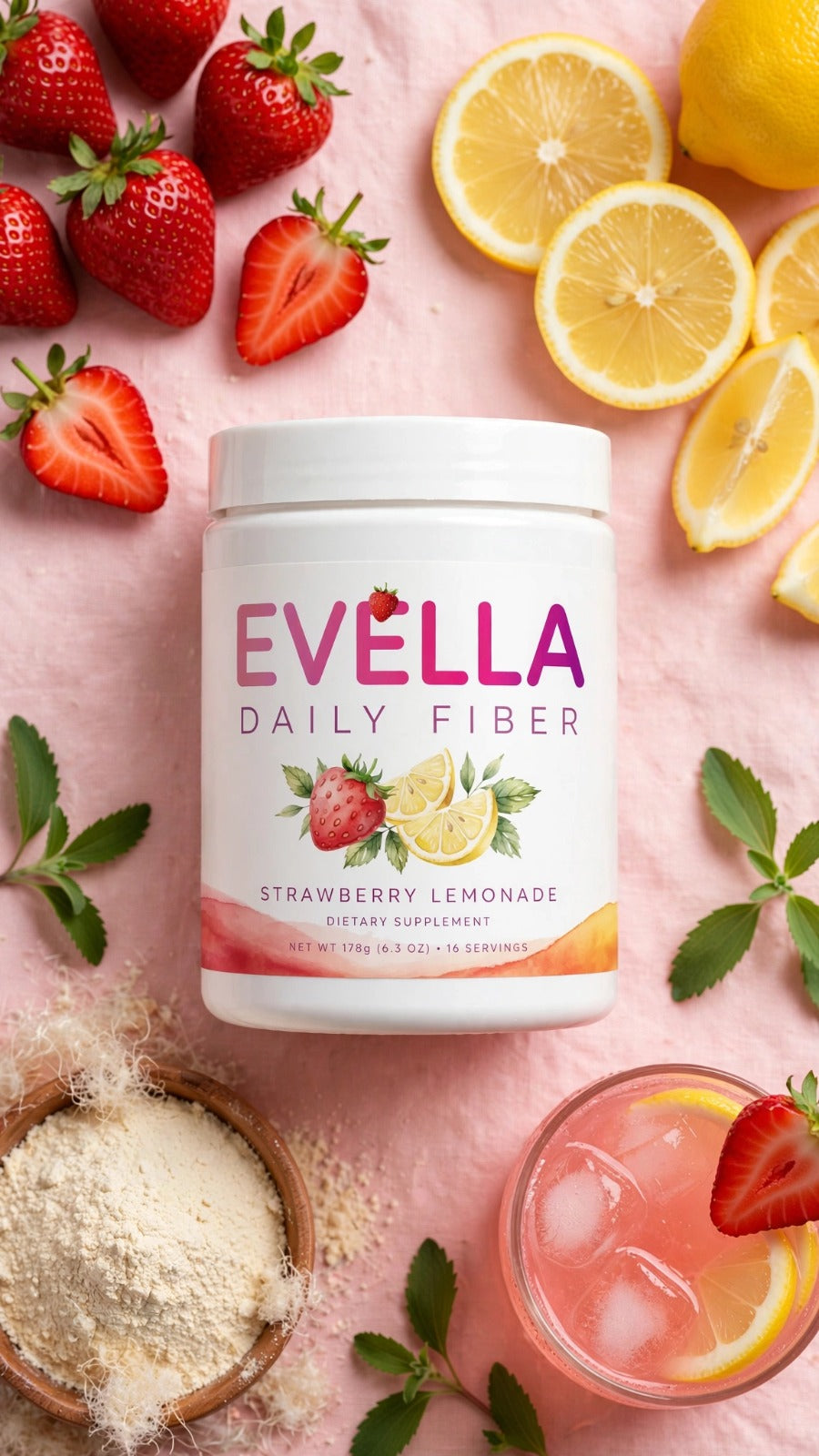 EVELLA Daily Fiber — Strawberry Lemonade